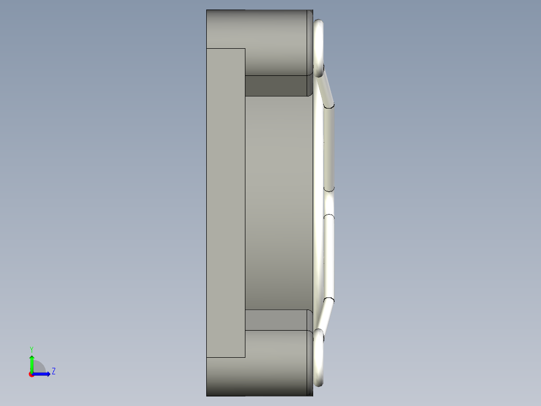 轴流风扇35x35x10毫米，带风扇罩左视图