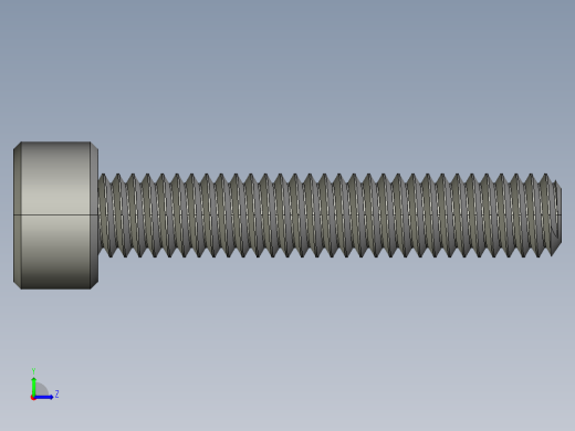 M4 x 0.7mm Thread 22mm LONG SOCKET HEAD CAP SCREW.STEP左视缩略图