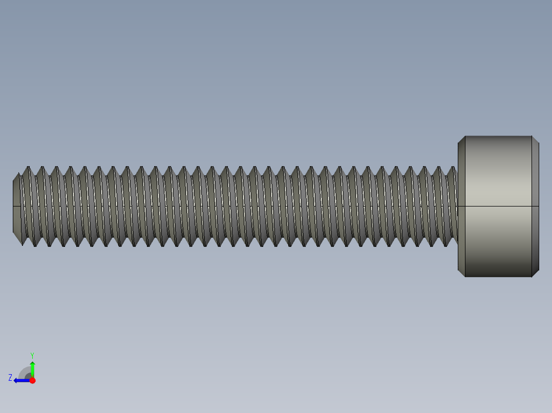 M4 x 0.7mm Thread 22mm LONG SOCKET HEAD CAP SCREW.STEP右视图