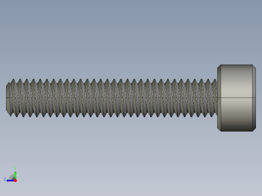 M4 x 0.7mm Thread 22mm LONG SOCKET HEAD CAP SCREW.STEP右视缩略图