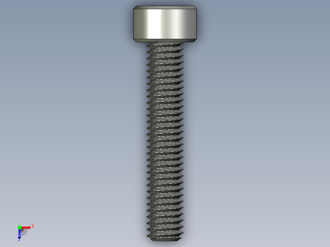 M4 x 0.7mm Thread 22mm LONG SOCKET HEAD CAP SCREW.STEP俯视图