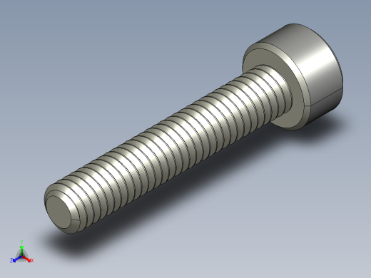 M4 x 0.7mm Thread 22mm LONG SOCKET HEAD CAP SCREW.STEP正等轴测缩略图