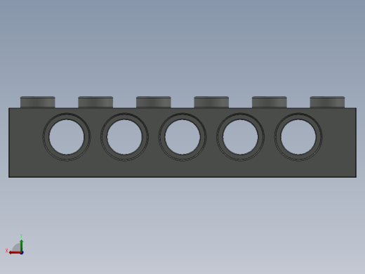 乐高机械组积木（横梁）-389402 Old Grey Technic Brick 1 x 6 with Holes后视缩略图