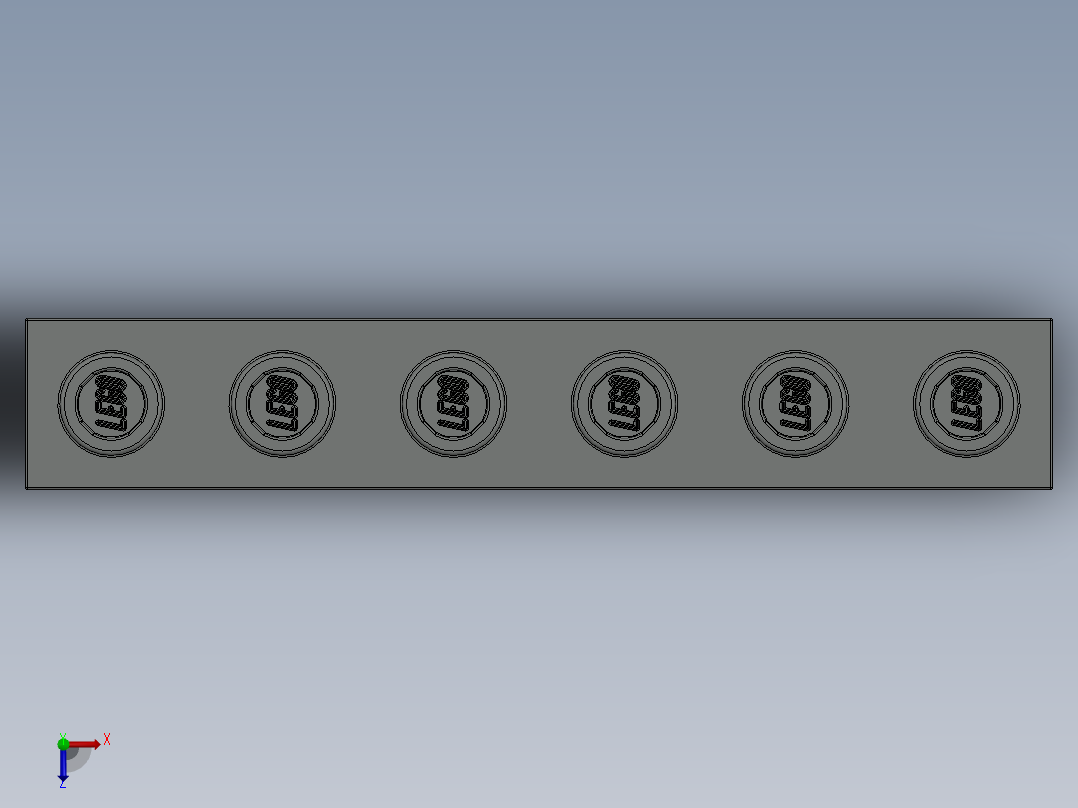 乐高机械组积木（横梁）-389402 Old Grey Technic Brick 1 x 6 with Holes俯视图