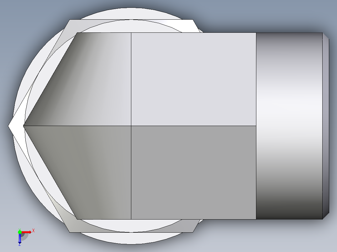 卡套式工业通用硬管接头EO_Adjustable_Locknut_elbow_WEE28LROMDCF俯视图