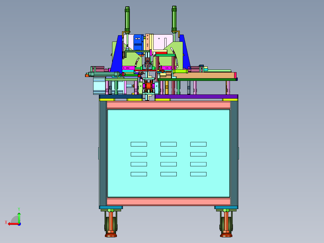 软包锂电池级片封扣机后视图