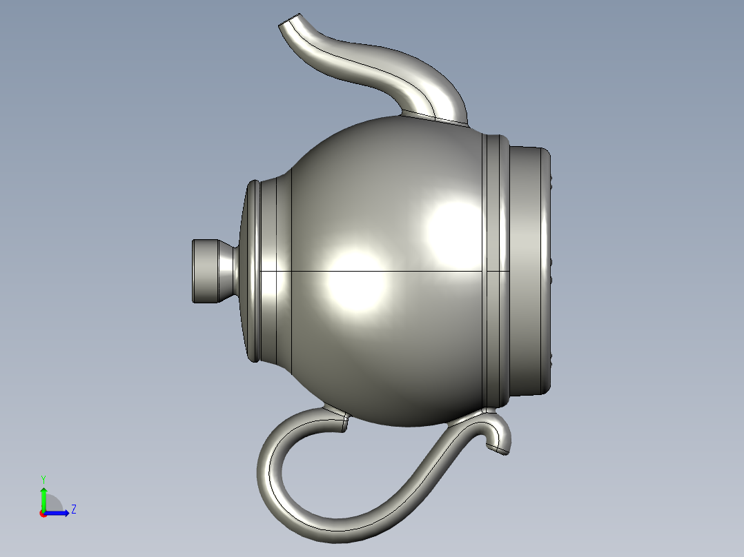 薄款电茶炉的结构模型-30币左视图