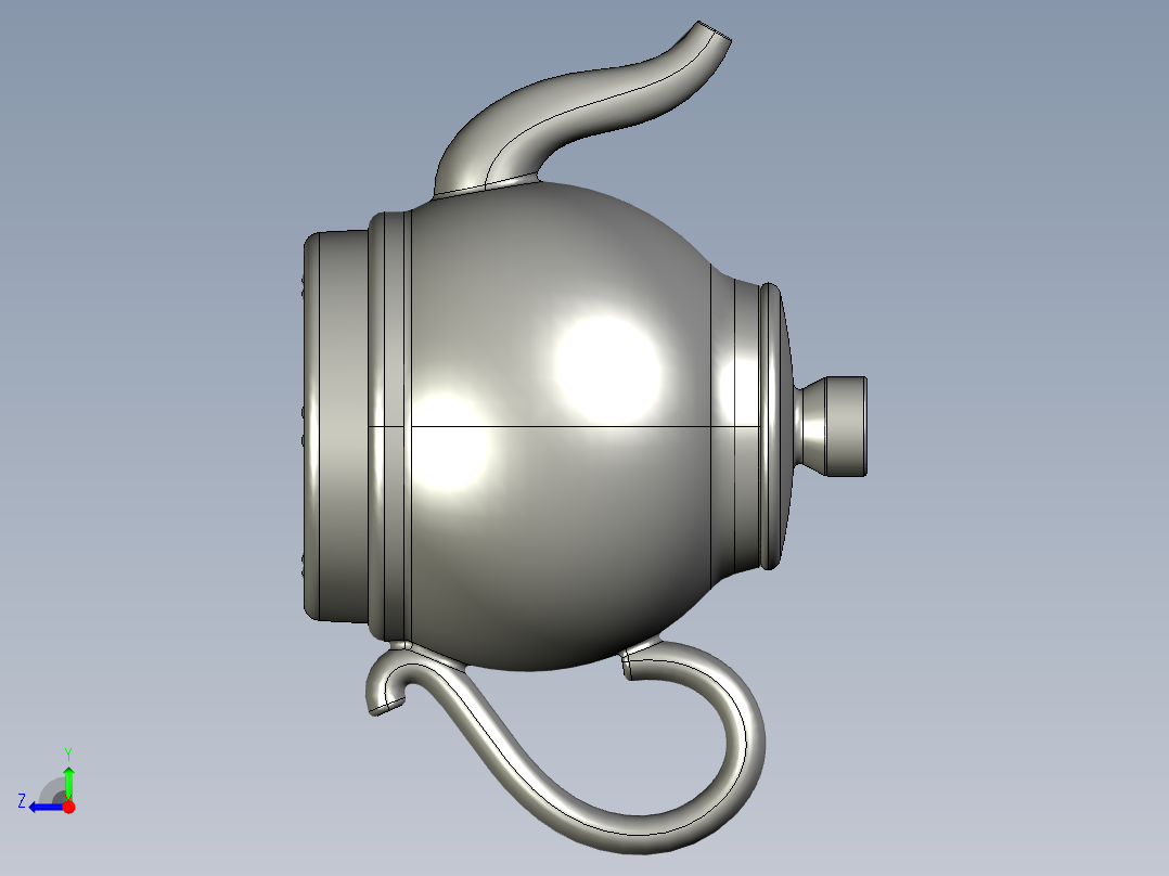 薄款电茶炉的结构模型-30币右视图