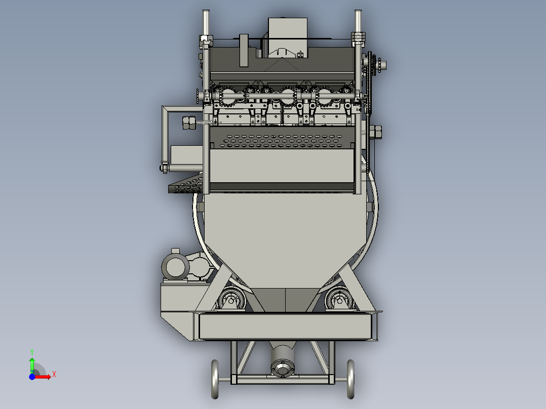 玉米剥皮脱离干燥机组前视图