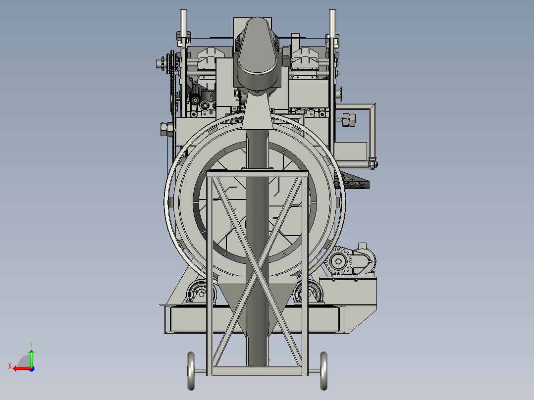 玉米剥皮脱离干燥机组后视图