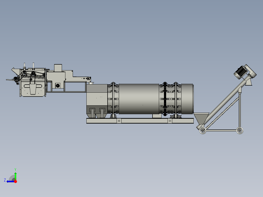 玉米剥皮脱离干燥机组右视图