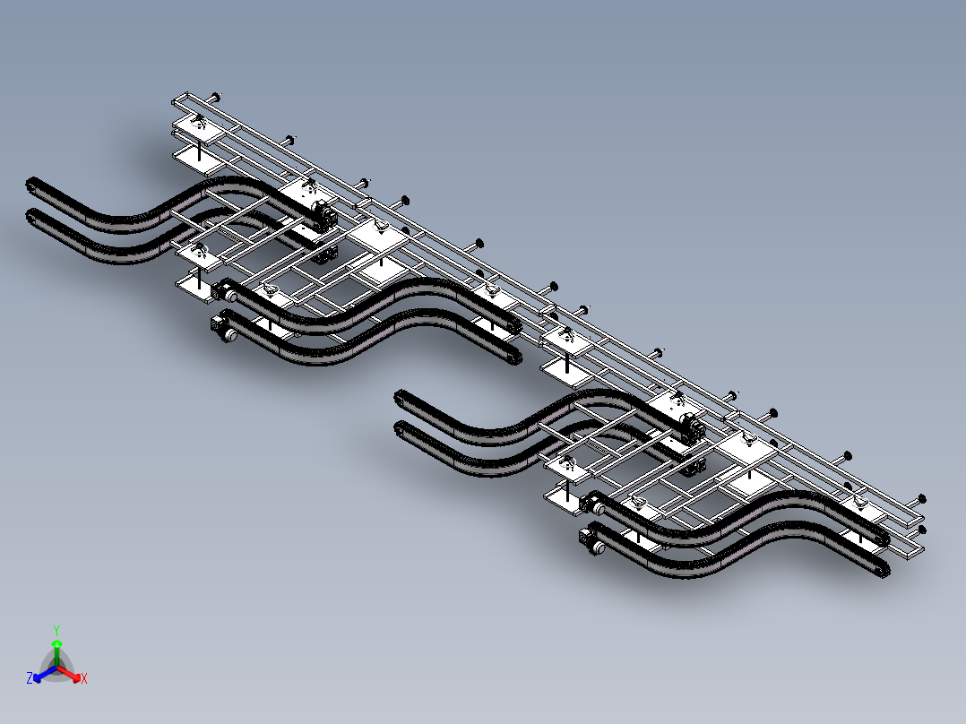 纯净水自动挂装输送线sw17正等轴测图