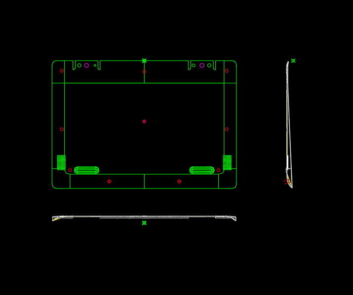 笔记本D壳30度折弯冲压模具设计图