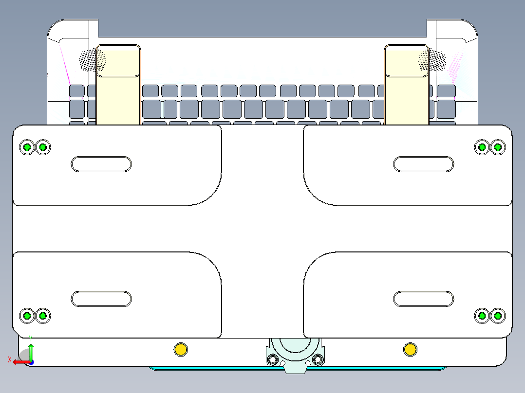 冲压件键盘C壳铣TP框C角CNC治具模型后视图
