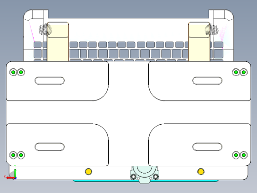 冲压件键盘C壳铣TP框C角CNC治具模型后视缩略图