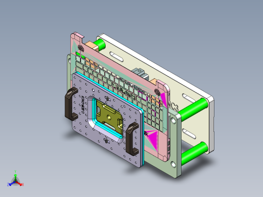 冲压件键盘C壳铣TP框C角CNC治具模型正等轴测缩略图