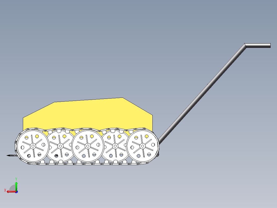 履带式除草机后视图