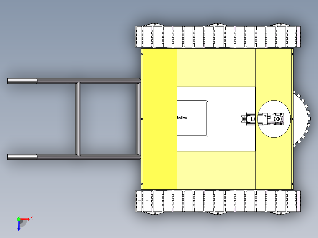 履带式除草机俯视图