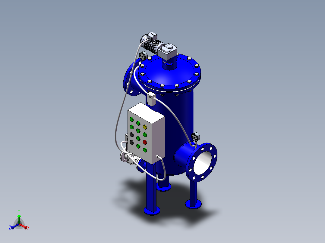 多柱式自动反冲洗过滤器2024.7.19正等轴测图
