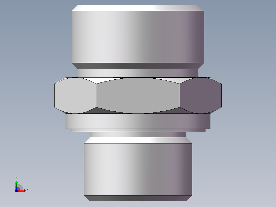 公制螺纹ED密封、1CM-22-18WD前视图