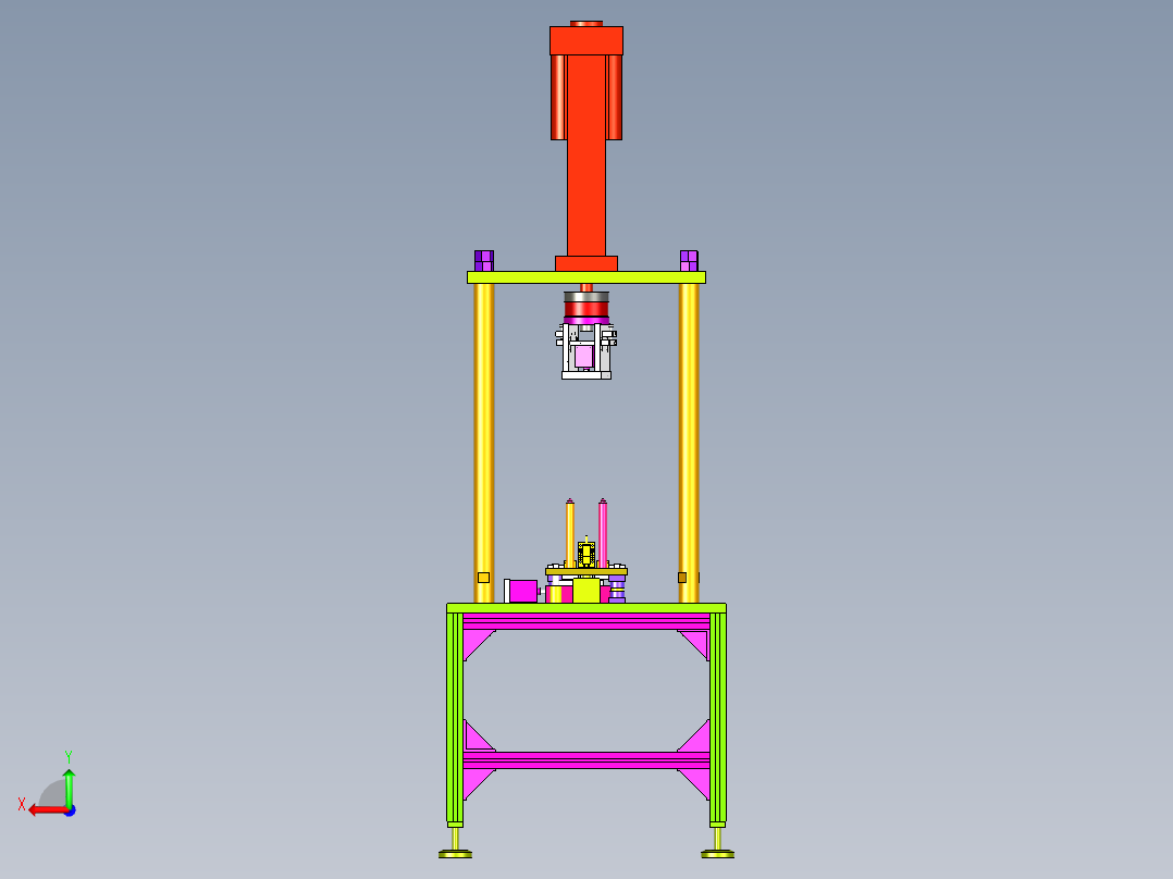 电机转子压入机后视图