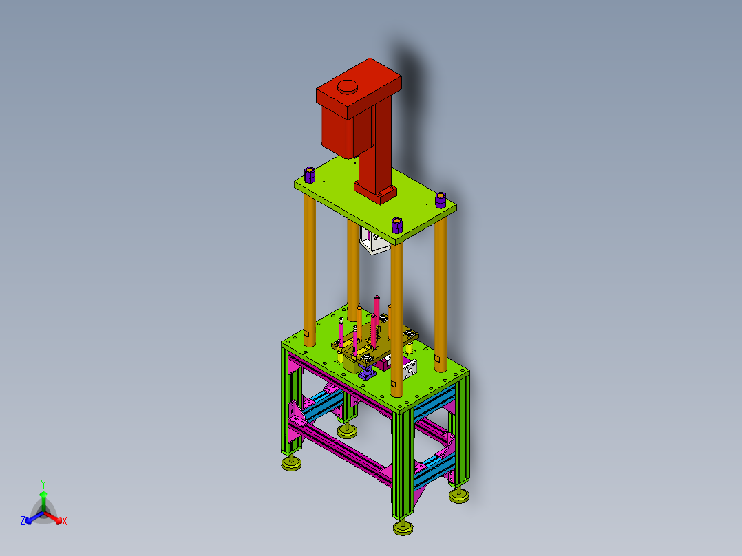 电机转子压入机正等轴测图