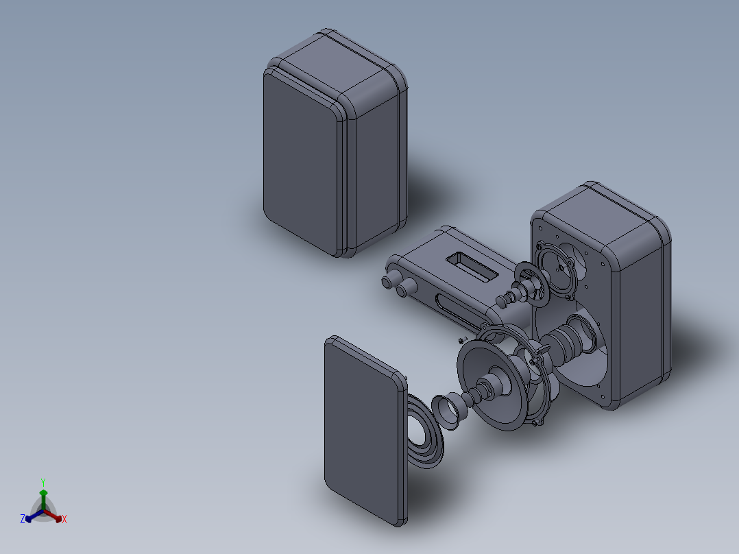 扬声器、喇叭(42)正等轴测图