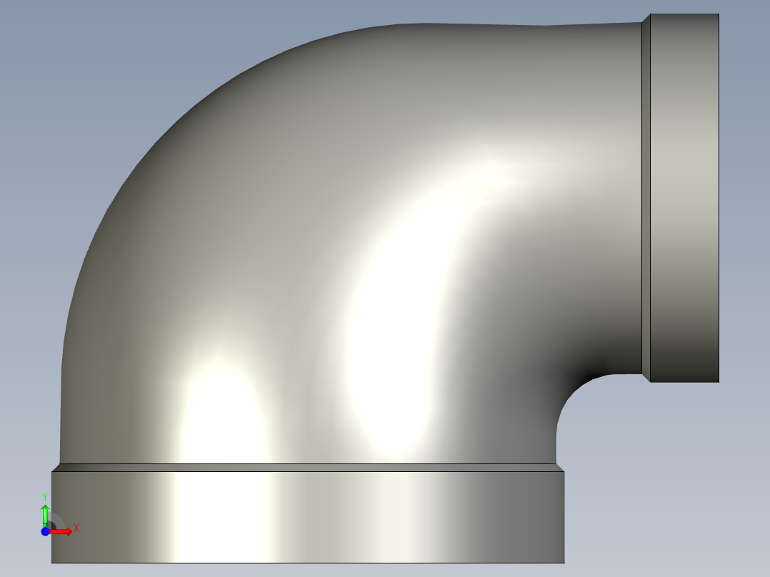 螺纹管弯头-异径内丝 DN50-DN32前视图