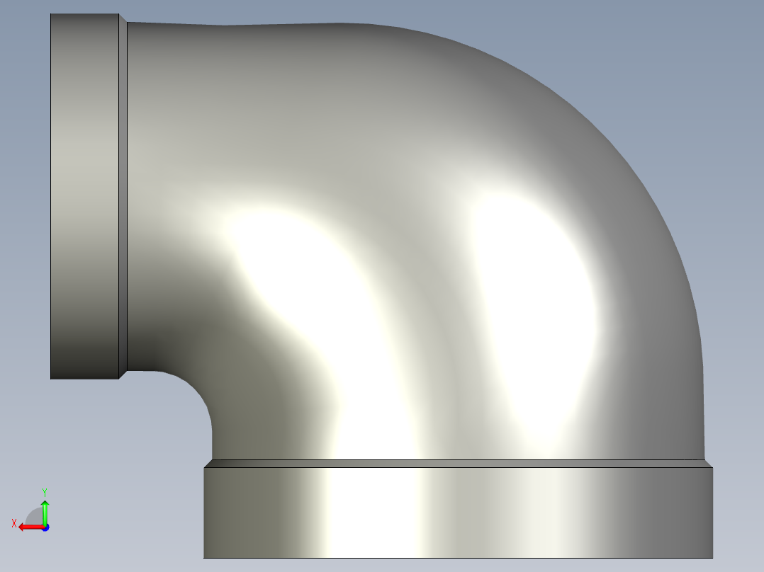 螺纹管弯头-异径内丝 DN50-DN32后视图