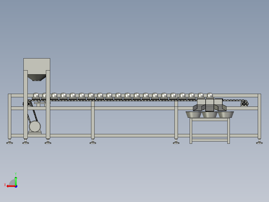 蜜薯大小称重选果机后视图