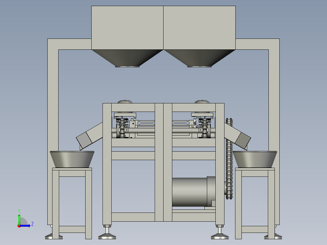 蜜薯大小称重选果机左视图