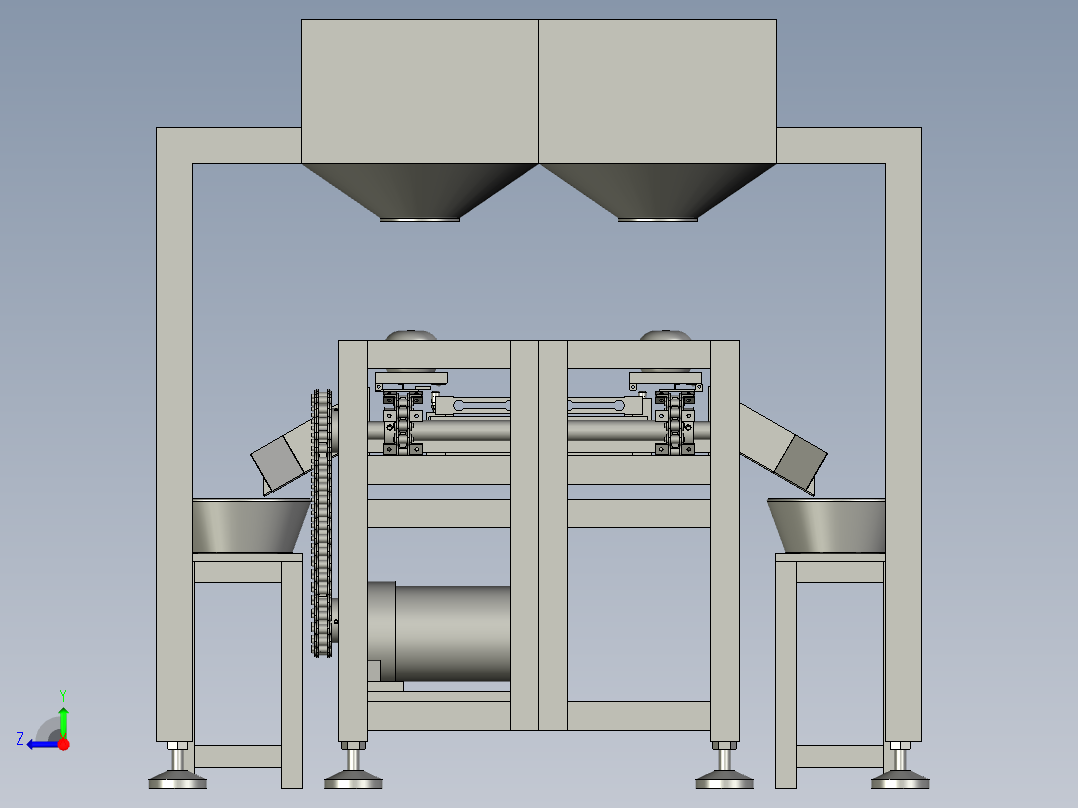 蜜薯大小称重选果机右视图