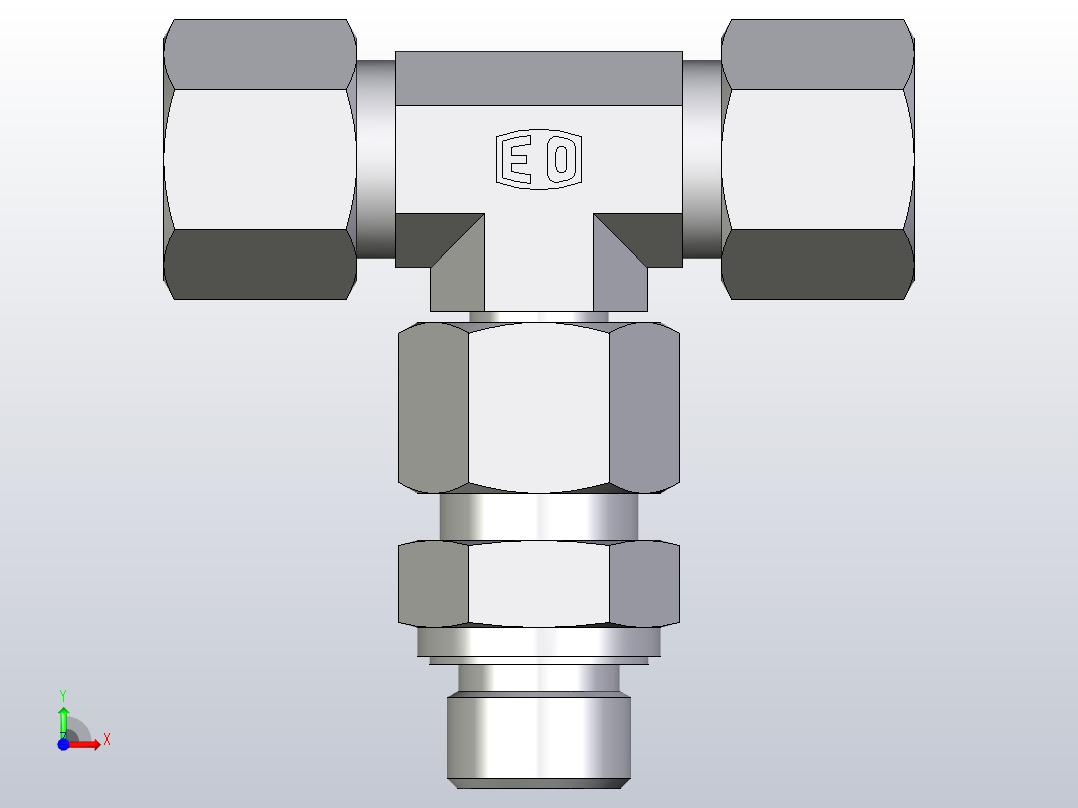 组装式可调旋转分支三通ET10ZSREDCF前视图