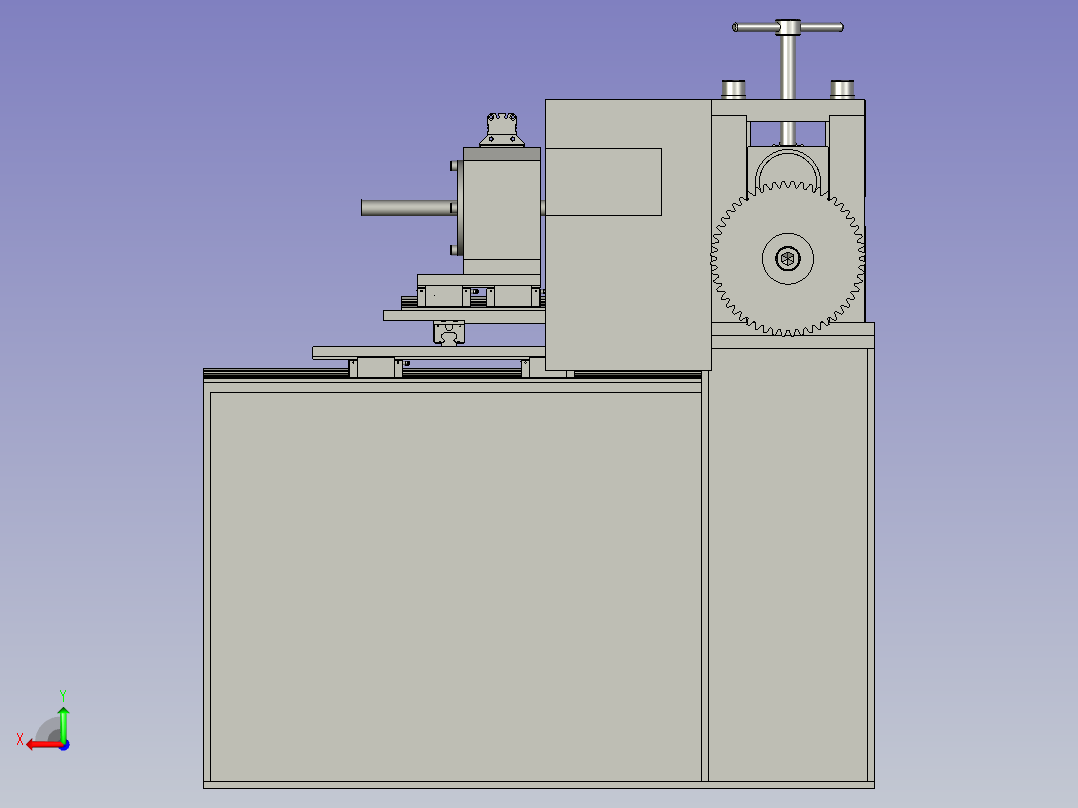 便于调节的卧式轧尖机后视图