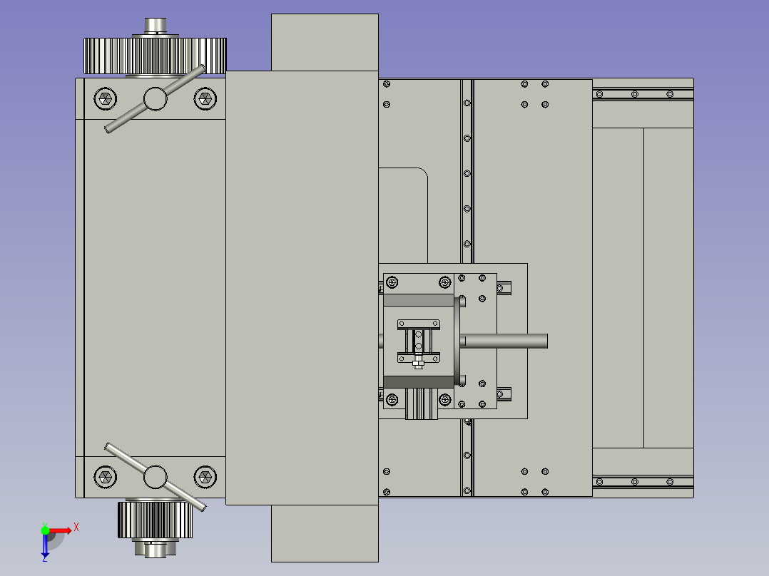 便于调节的卧式轧尖机俯视图