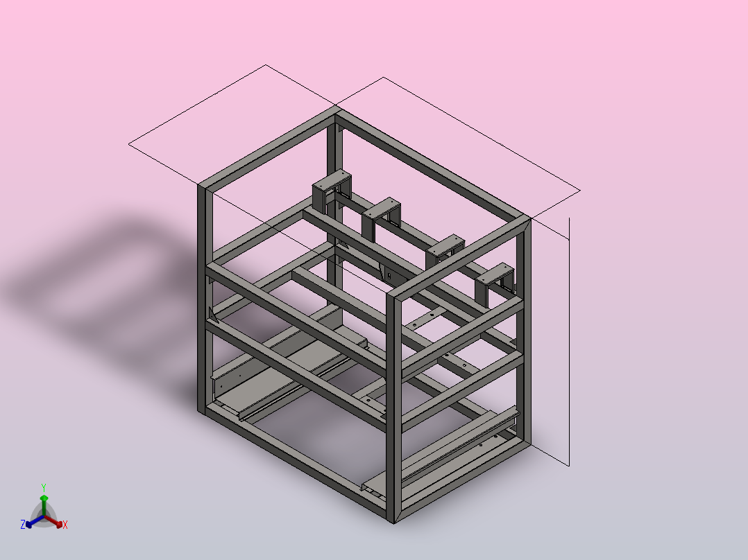 烧烤柜正等轴测图