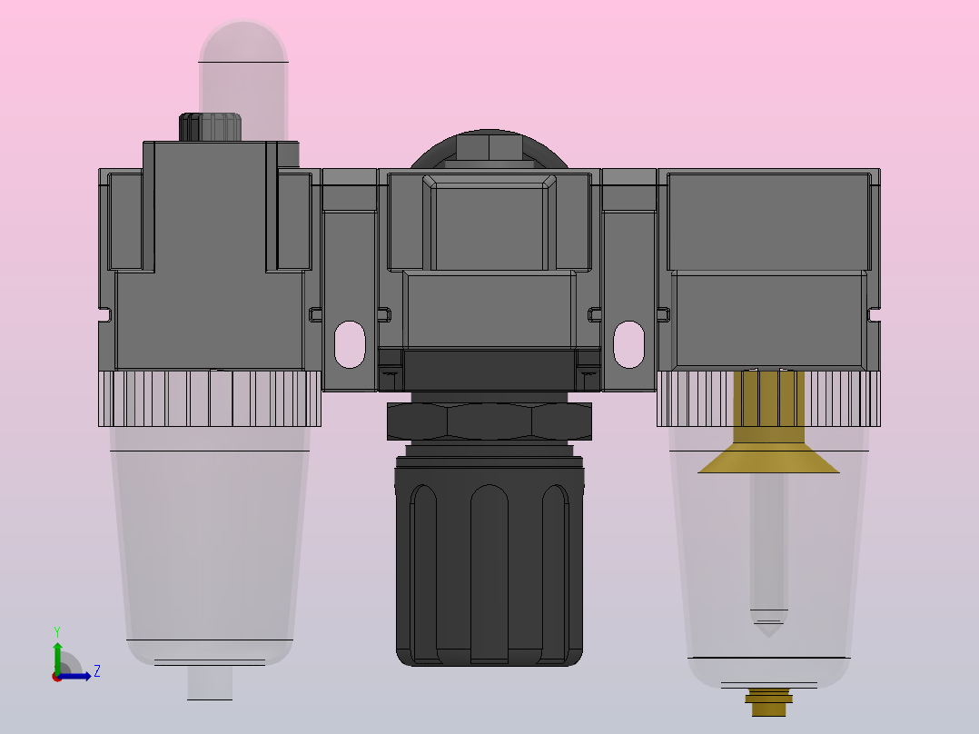 AC2000-02空气过滤组合（三联件）_AC2000-02左视图