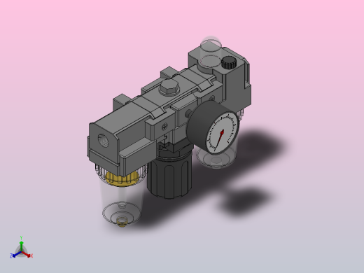 AC2000-02空气过滤组合（三联件）_AC2000-02正等轴测缩略图