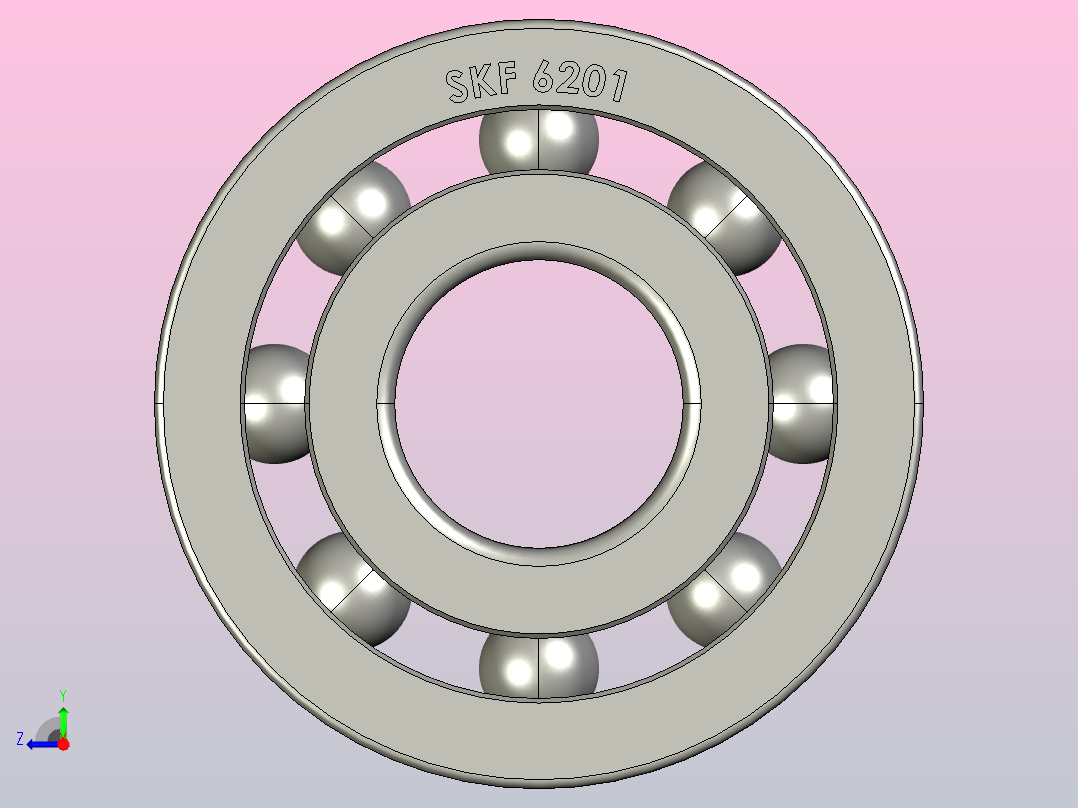 12毫米轴承SKF 6201 (RS 286-7928)右视图