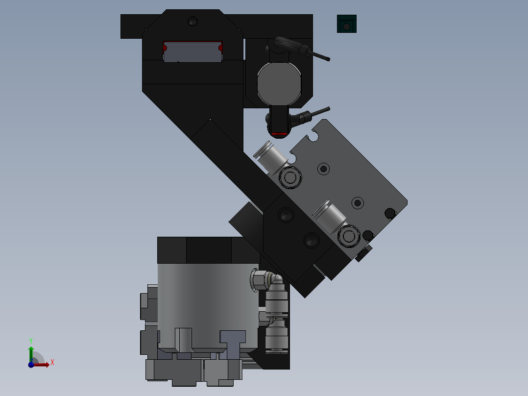 旋转双头取料机构sw18前视图