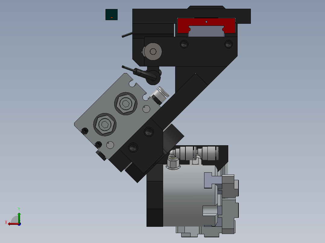 旋转双头取料机构sw18后视图