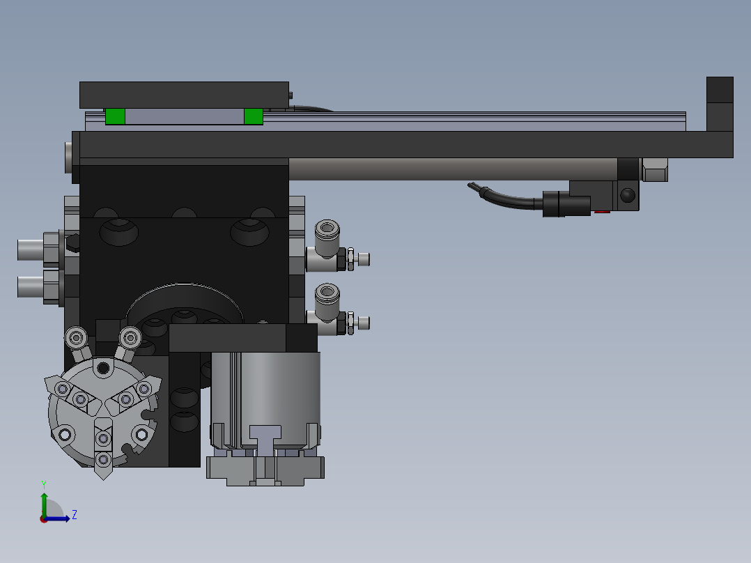 旋转双头取料机构sw18左视图
