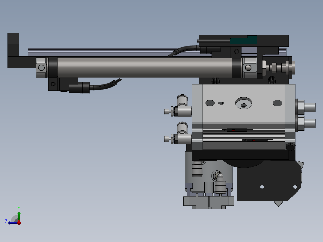 旋转双头取料机构sw18右视图