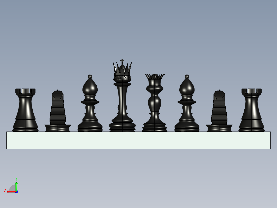 国际象棋3D模型后视图