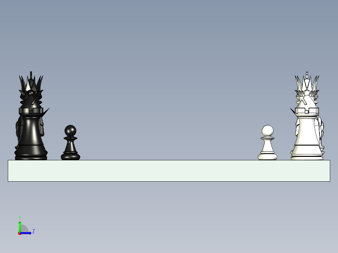 国际象棋3D模型左视图