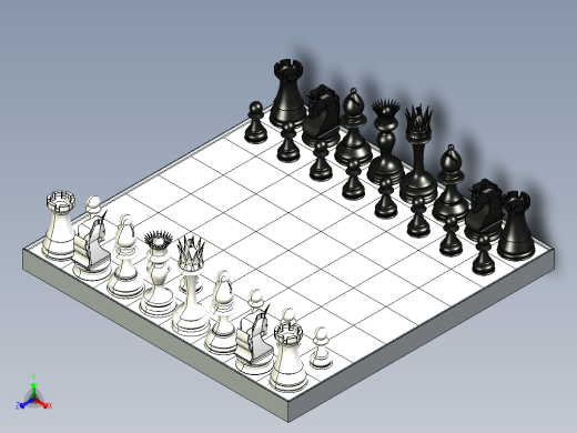 国际象棋3D模型正等轴测缩略图