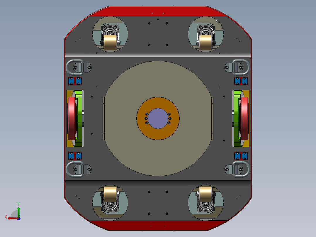 重载型AGV车型二维码导航仓储搬运丝杠顶升悬挂驱动后视图