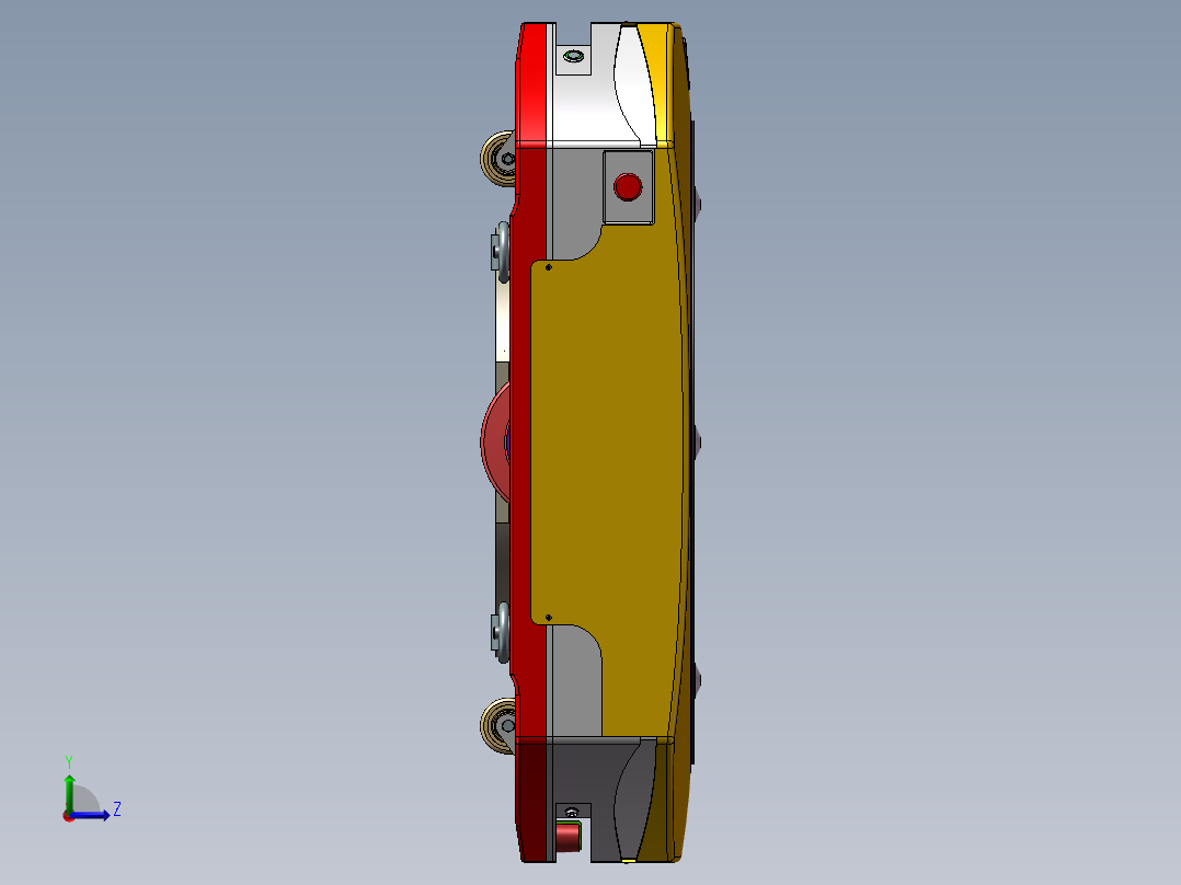重载型AGV车型二维码导航仓储搬运丝杠顶升悬挂驱动左视图