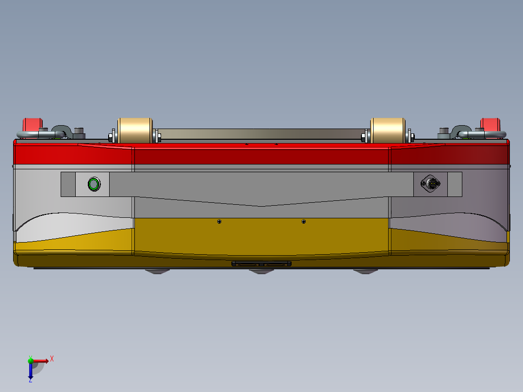 重载型AGV车型二维码导航仓储搬运丝杠顶升悬挂驱动俯视图