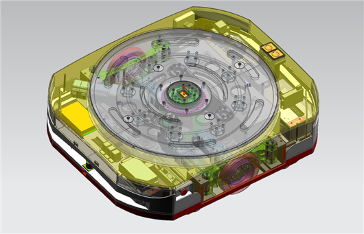 重载型AGV车型二维码导航仓储搬运丝杠顶升悬挂驱动